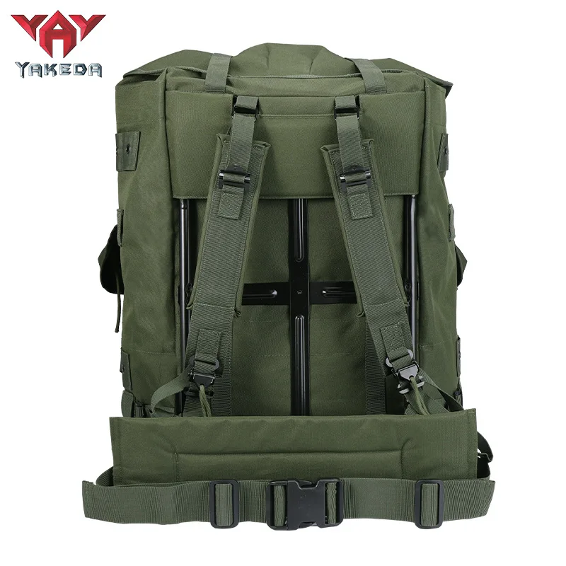 YAKEDA Military Tactical Backpack With Iron Shelf Frame Army Combat Rucksack Men Outdoor Hiking Camping Storage Bag 600D Nylon