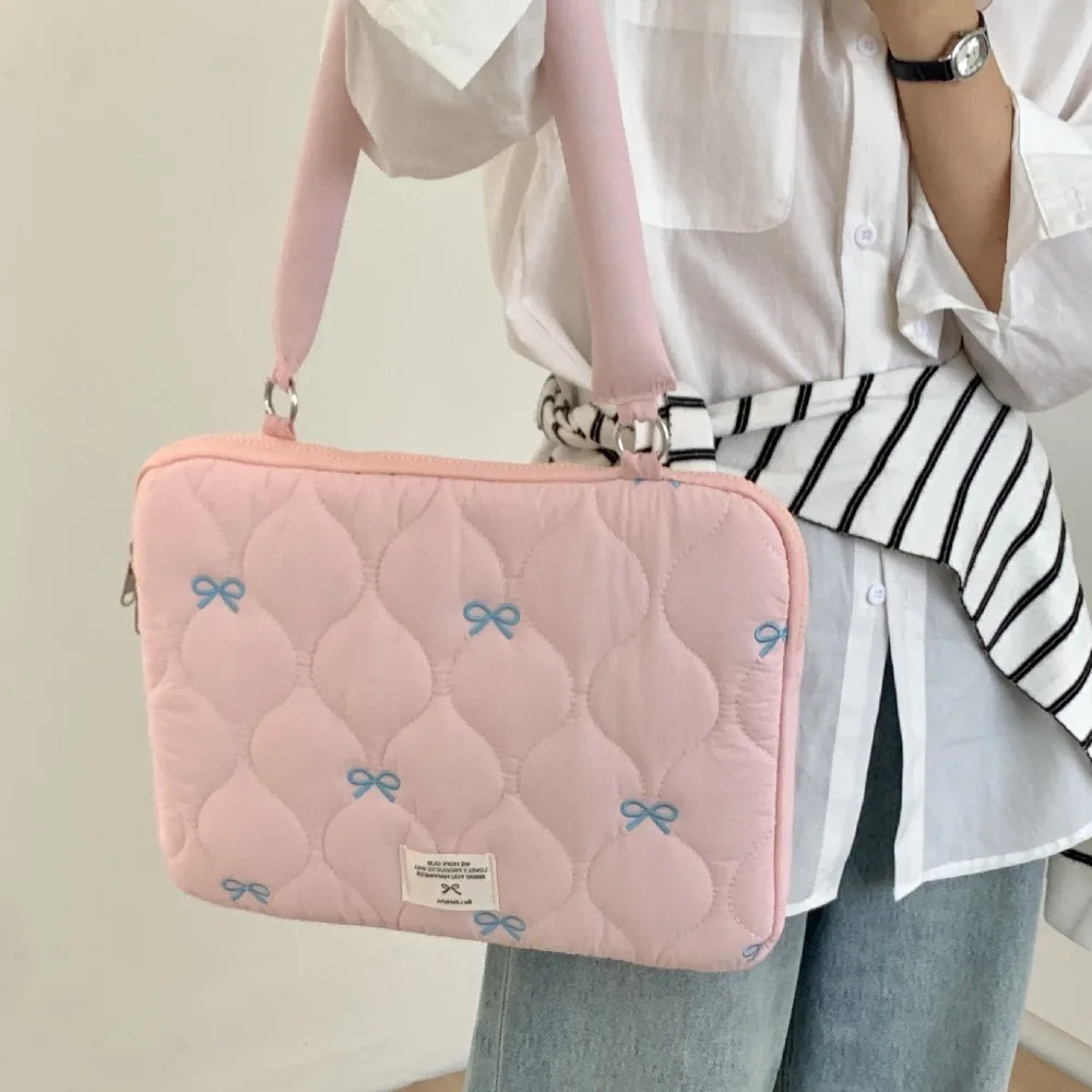 Universal 13-15.6inch Laptop Shoulder Bag Large Capacity Bowknot Tablet Sleeve Case Shockproof Multifunctional Laptop Handbag
