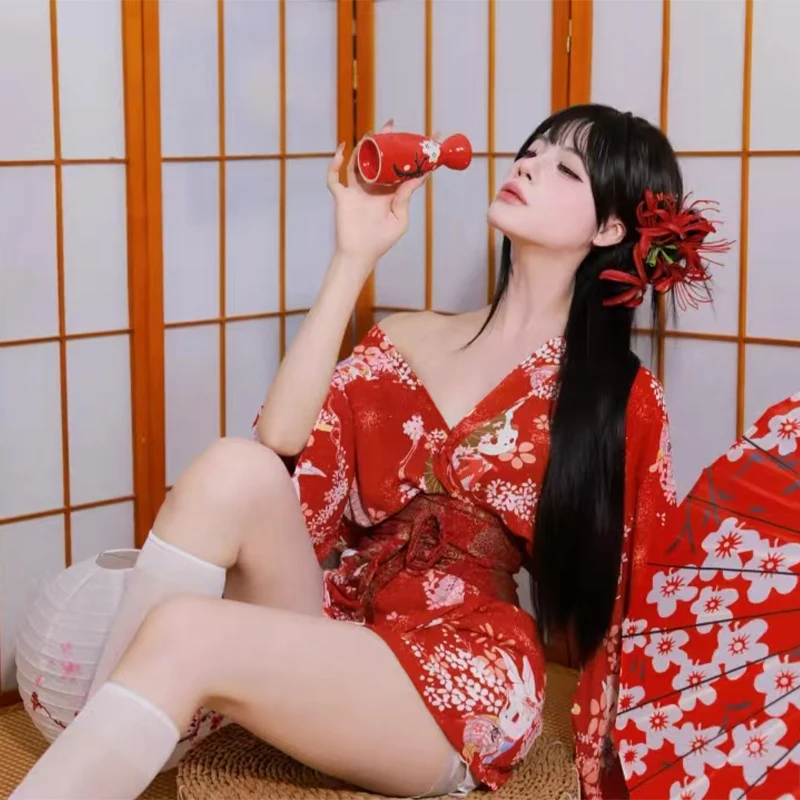 2026 New Design Sexy Japanese Kimono Style Pajamas Lingerie Tempting Uniforms Hot Dresses Private Performance Clothes Seductive