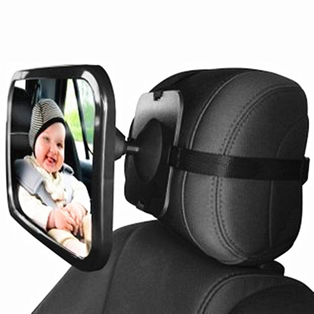 Baby Car Rearview Mirror 360 Degree Rotation Adjustable Car Back Seat Rearview Facing Headrest Mount Infant Safety Monitor