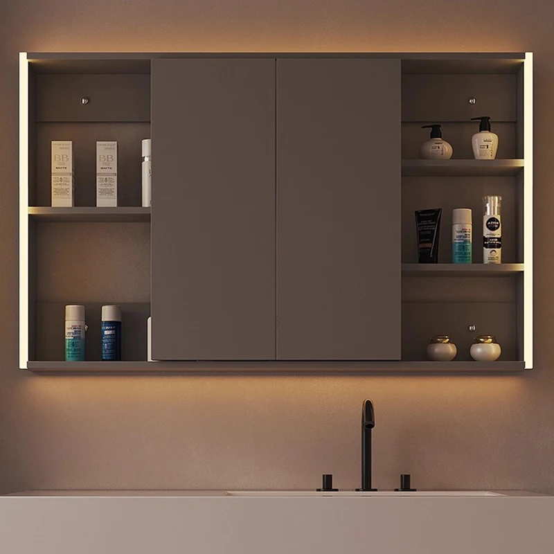 odern Luxury irror Cinets Nordic Creatie Sart LED Light Storage irror Cinet anity Den Bathroo Furniture FYC