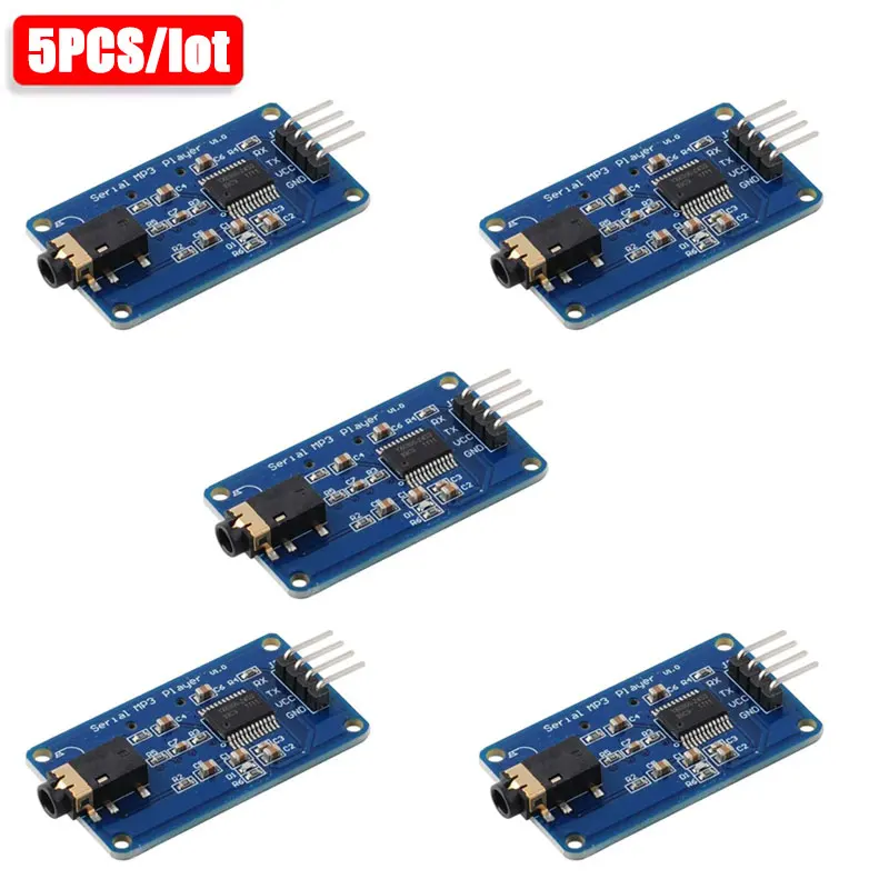 YX6300 MP3 Music Player Board UART TTL Serial Control TF Card Audio Module 3.2-5.2V Sound Player Unit for DIY Electronics Kit