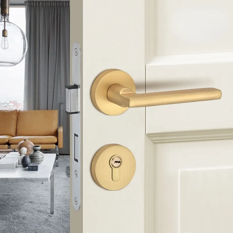 

Magnetic Silent Locks Indoor Bedroom Interior Wooden Door Room Door Lock Black Split Lock Zinc Alloy Handle Lock Door Locks