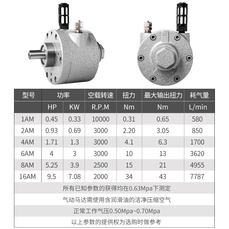 Supply fkeli new high speed high-power vane pneumatic motor 1AM 2AM can replace GAST