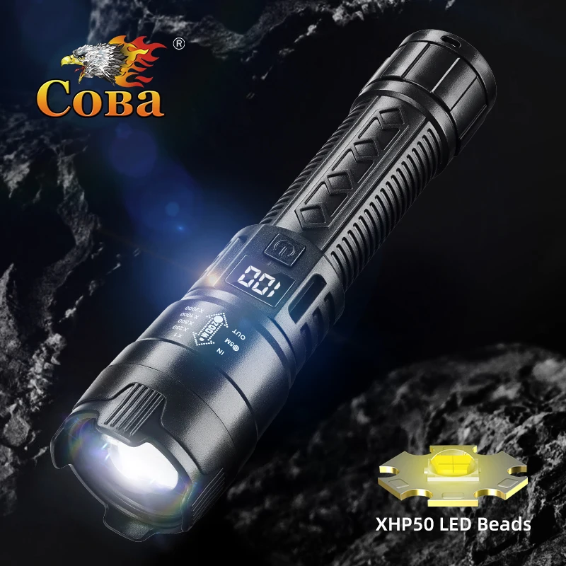 High Power Emergency Led Flashlight XHP50 Beads Hard Light USB Rechargeable Tactical Flashlight Portable Outdoor Camping Lamp