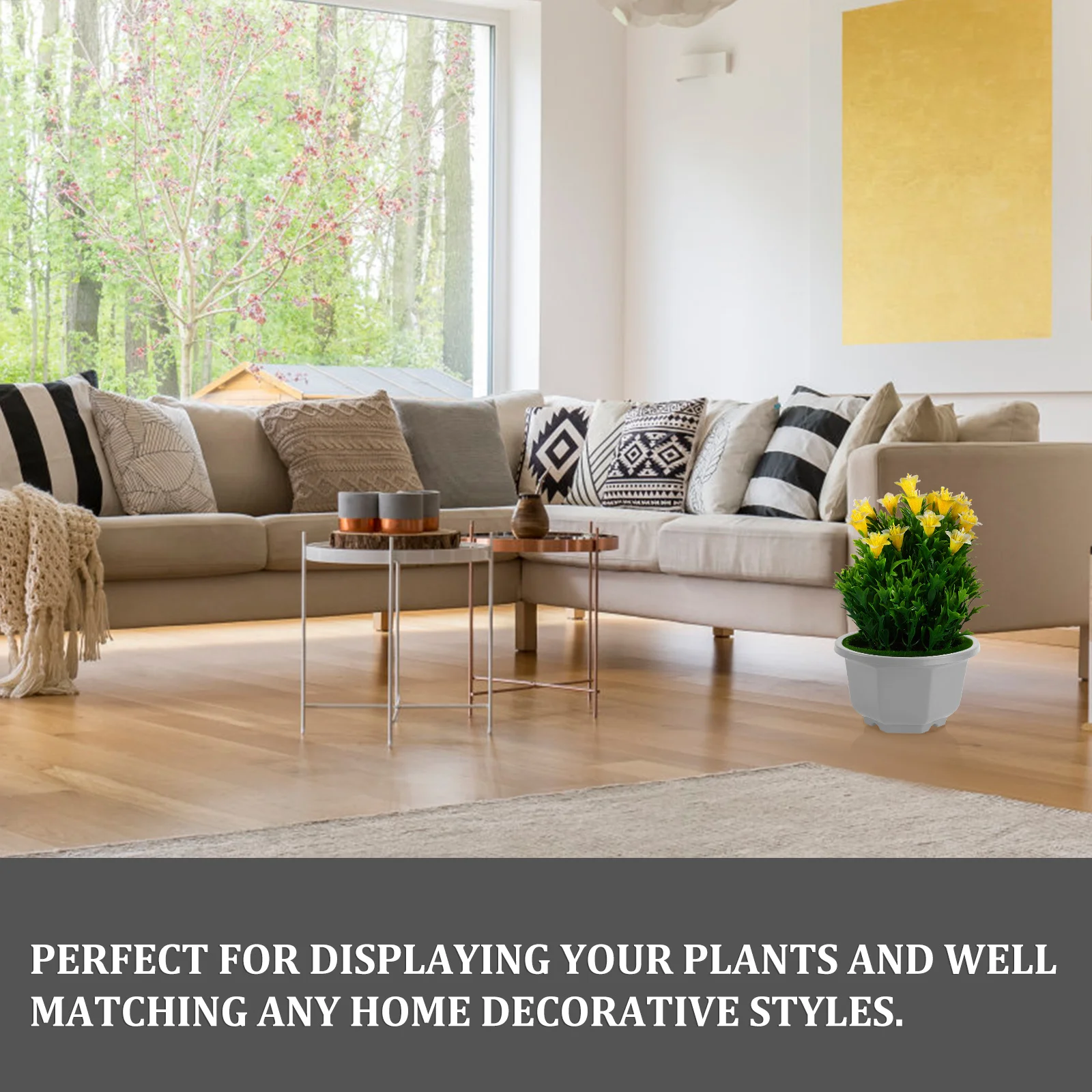 

5Pcs Garden Planter Plastic Flower Pot Complete Accessories Suitable for Hanging Or Floor Display Decorative Supply