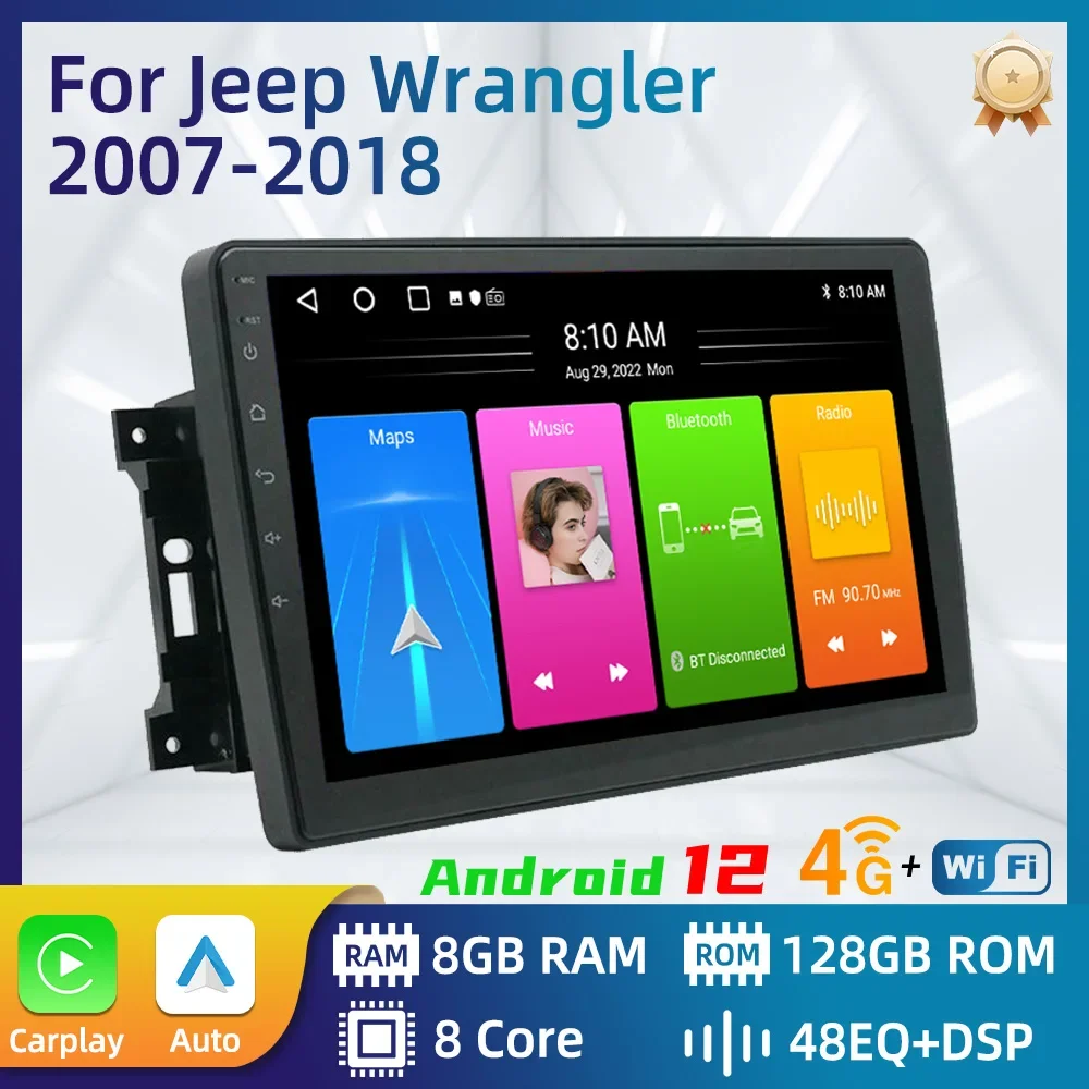 

Car Radio for Jeep Wrangler 3 JK 2007 - 2018 2 Din Android Stereo Multimedia Player GPS Navigation Carplay Autoradio Head Unit