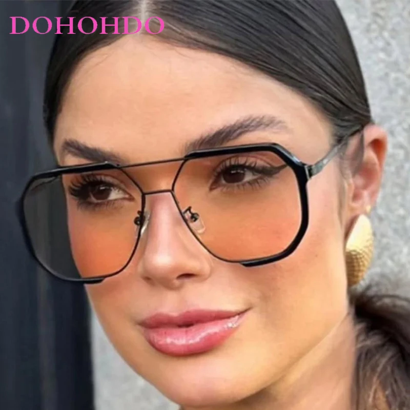 

Oversized Sunglasses Women Unique One Piece Fashion Luxury Sunglasses For Men Pilot Glasses Travel Metal Female Eyewear UV400