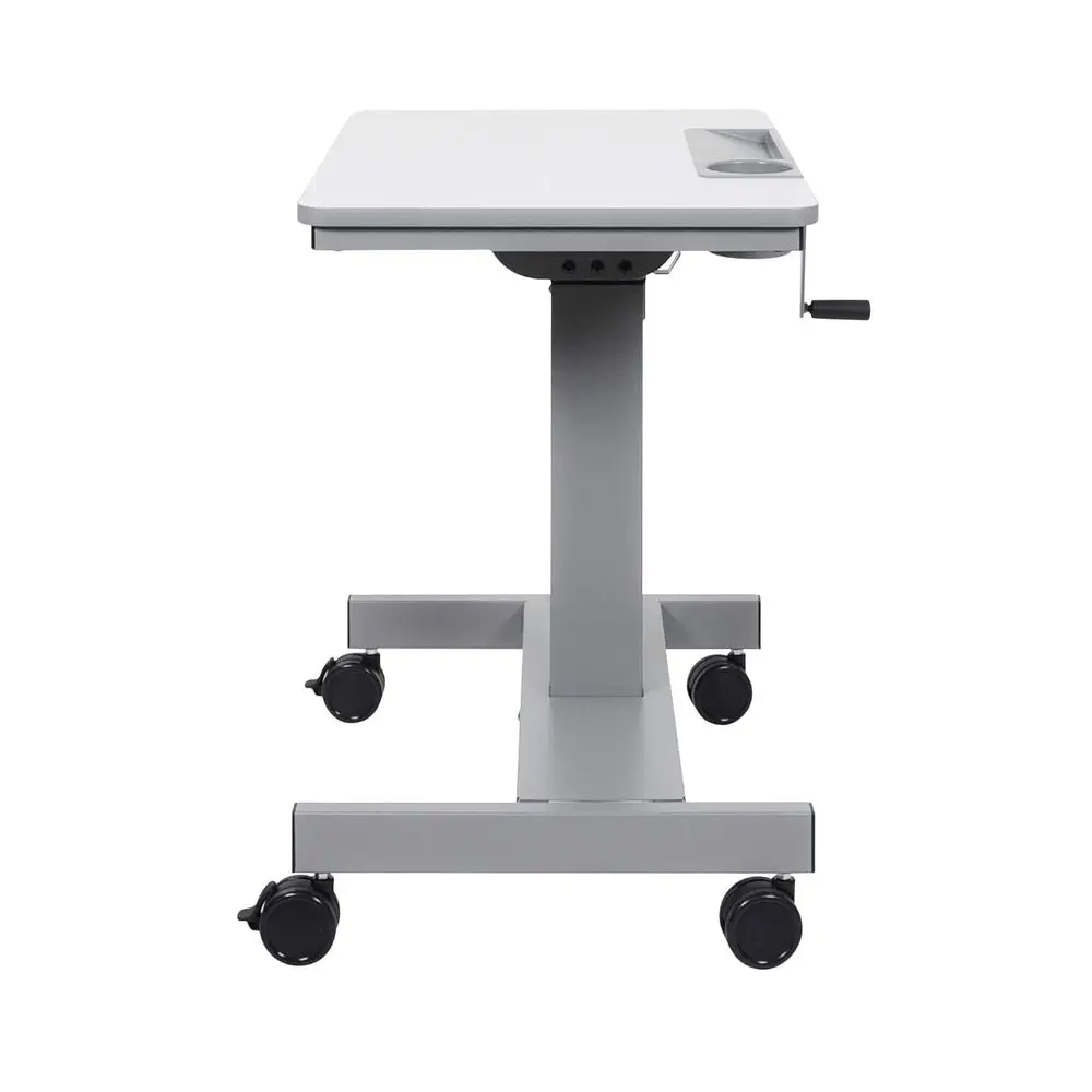 

Adjustable Sit-Stand Desk for Students with Crank, Pencil & Bottle Holder - Light Gray, Ideal for School and Office