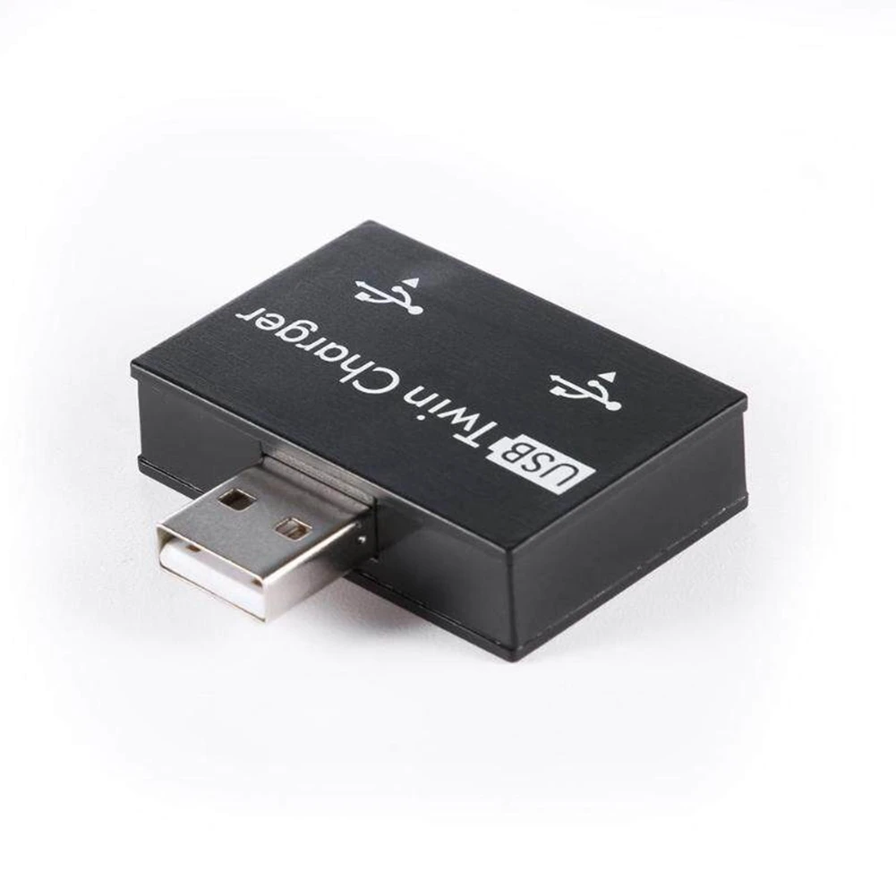 USB 2.0 macho para fêmea Twin Charger, Dual 2 Port, DC 5V, carregamento Splitter, Adaptador Hub, Conector Conversor