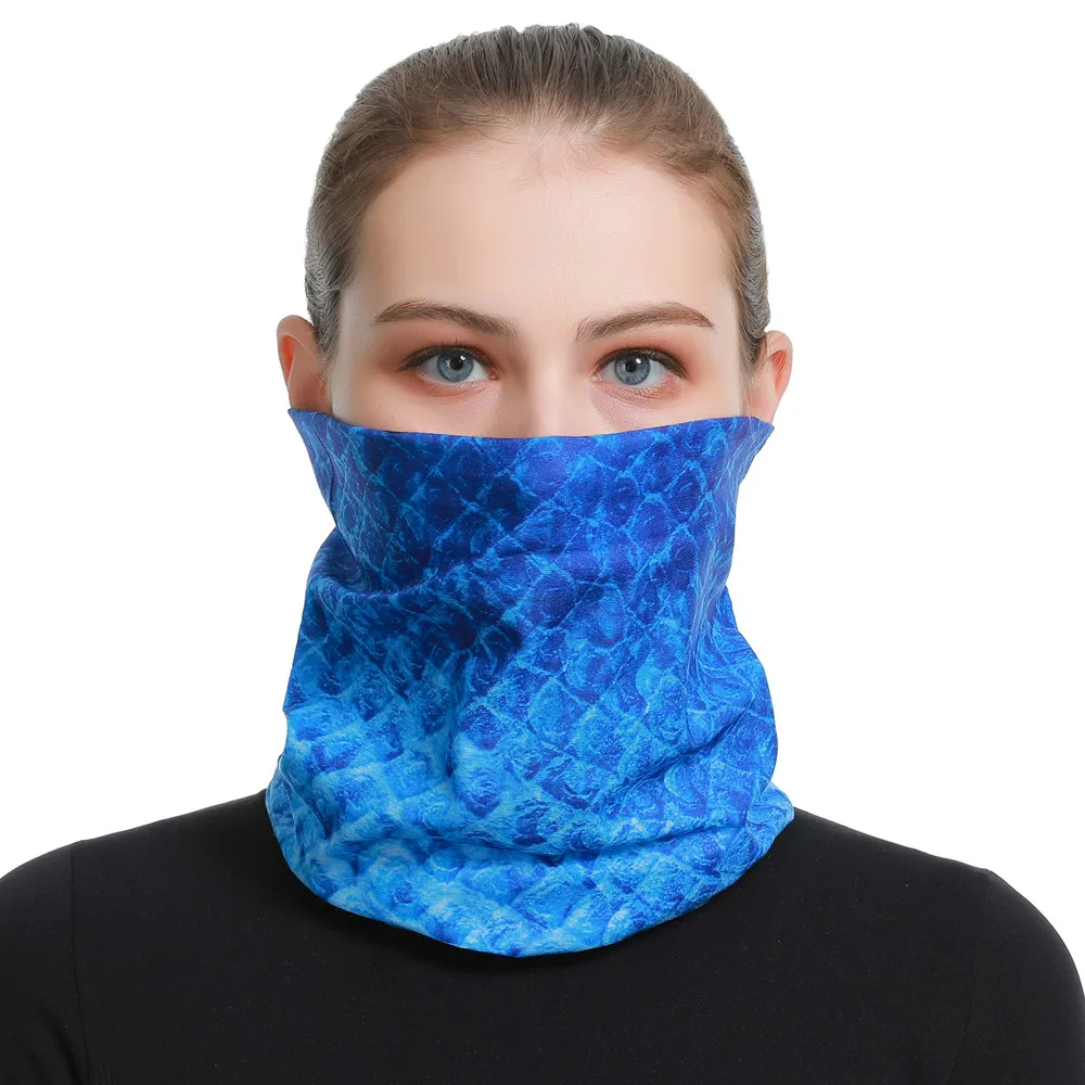 2024 Creative Fish Scale Ocean Shark Design Fishing Bandana UV Protection Face Mask Balaclava Cycling Headband Head Neck Scarf