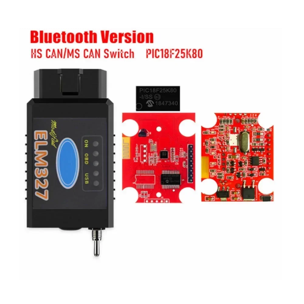 رقاقة ELM327 USB PIC18F25K80 مع واي فاي بلوتوث لسيارة Ford HS CAN/MS CAN Switch قارئ رمز Forscan ELM 327 Obd2