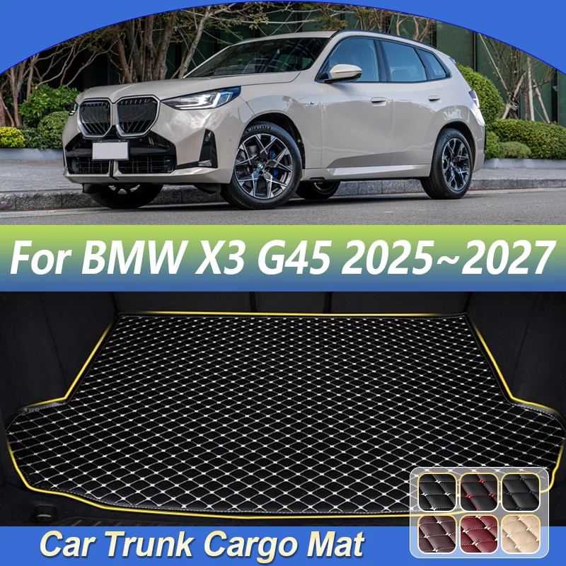 Für BMW X3 G45 2025 2026 2027 Leder-Kofferraummatte Wasserdichter Laderaum-Schutz Kofferraumauskleidung Aufbewahrungsmatte Teppich Innenausstattung Zubehör