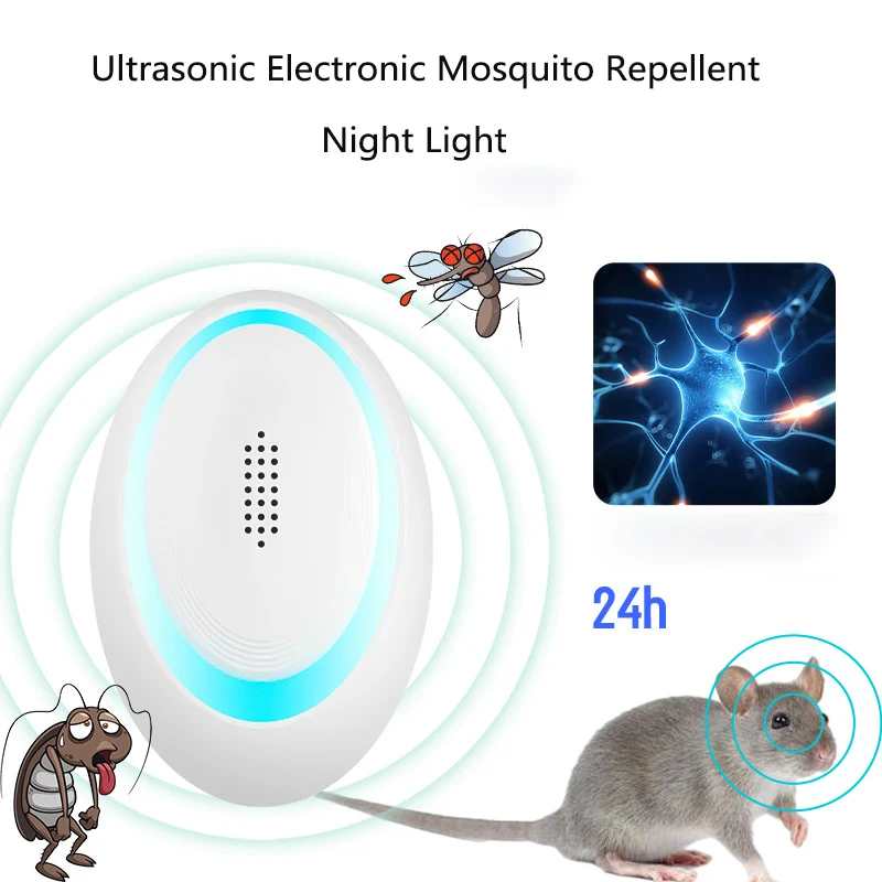 Repelente Electrónico Ultrasónico de Mosquitos para Ahuyentar Ratones, Cucarachas e Insectos, Equipo de Control de Plagas
