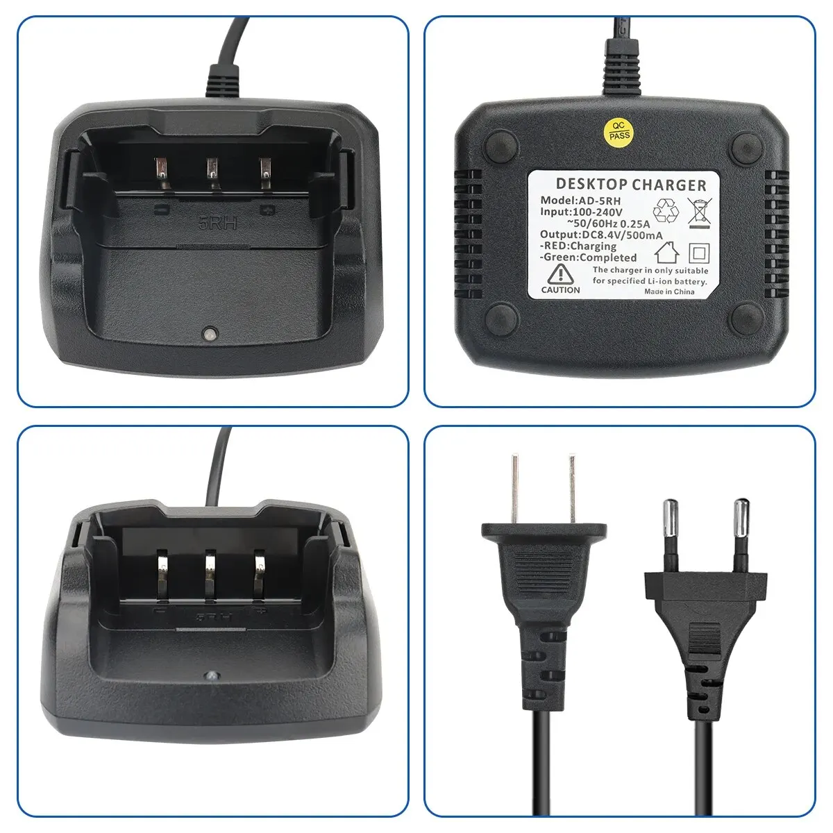 Base de carga Baofeng UV-5RH UV-5RM Cargador de escritorio US/EU - imagen 2