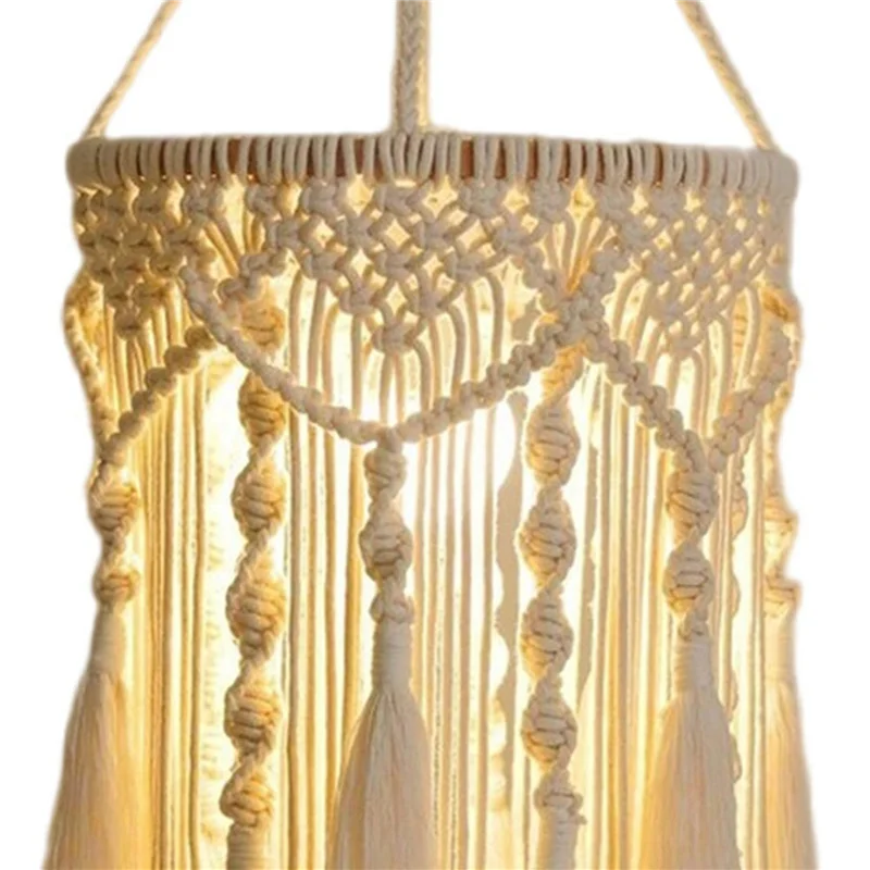 ABKY-2X بوهو غطاء مصباح ، بوهو مصباح معلق اليدوية مكرامية غطاء مصباح المكونات في قلادة ضوء ، أضواء معلقة البوهيمي