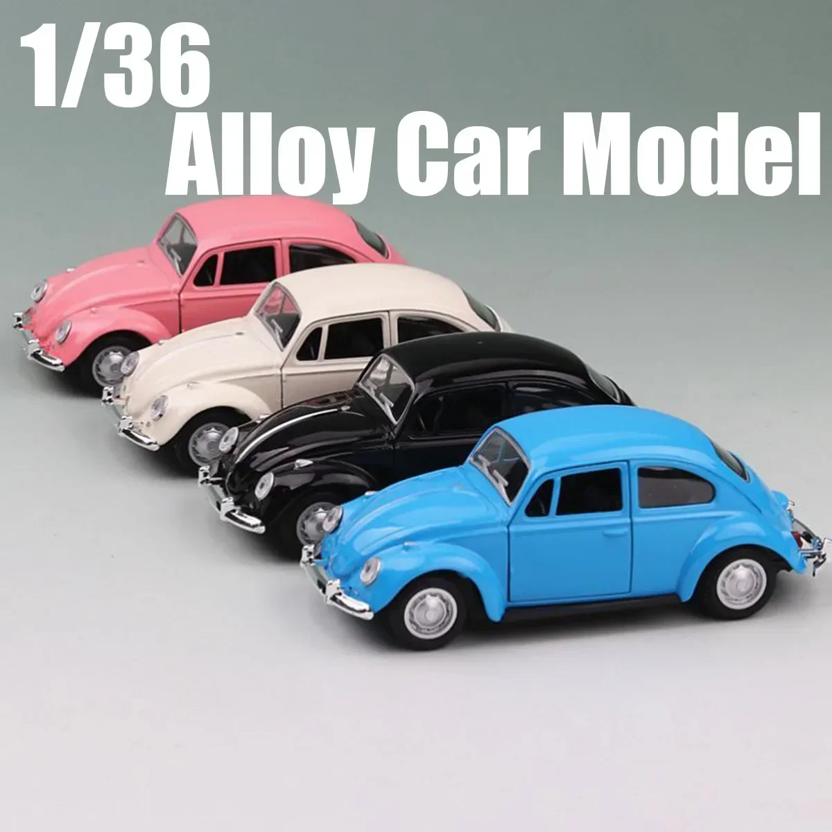 1:36 Schaal Oude Volkswagen Kever Metalen Legering Auto Diëristen & Speelgoedvoertuigen Miniatuur Model Auto Speelgoed Voor Kinderen Gratis