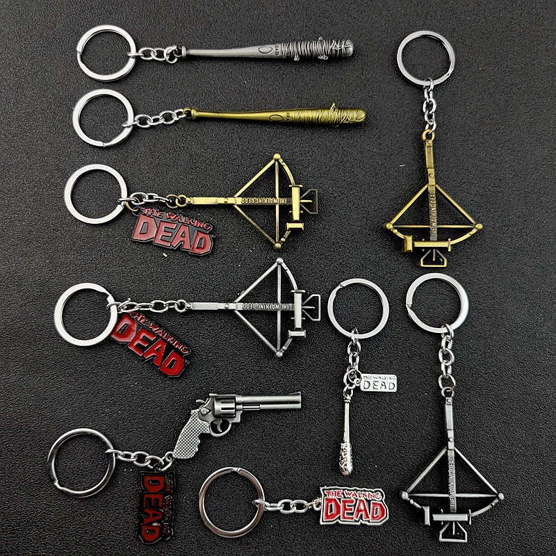 The Walking Dead Metal Keychain Negan Lucille Mini Baseball Bat Ball Pendant Keychain for Women Men Jewelry Accessories