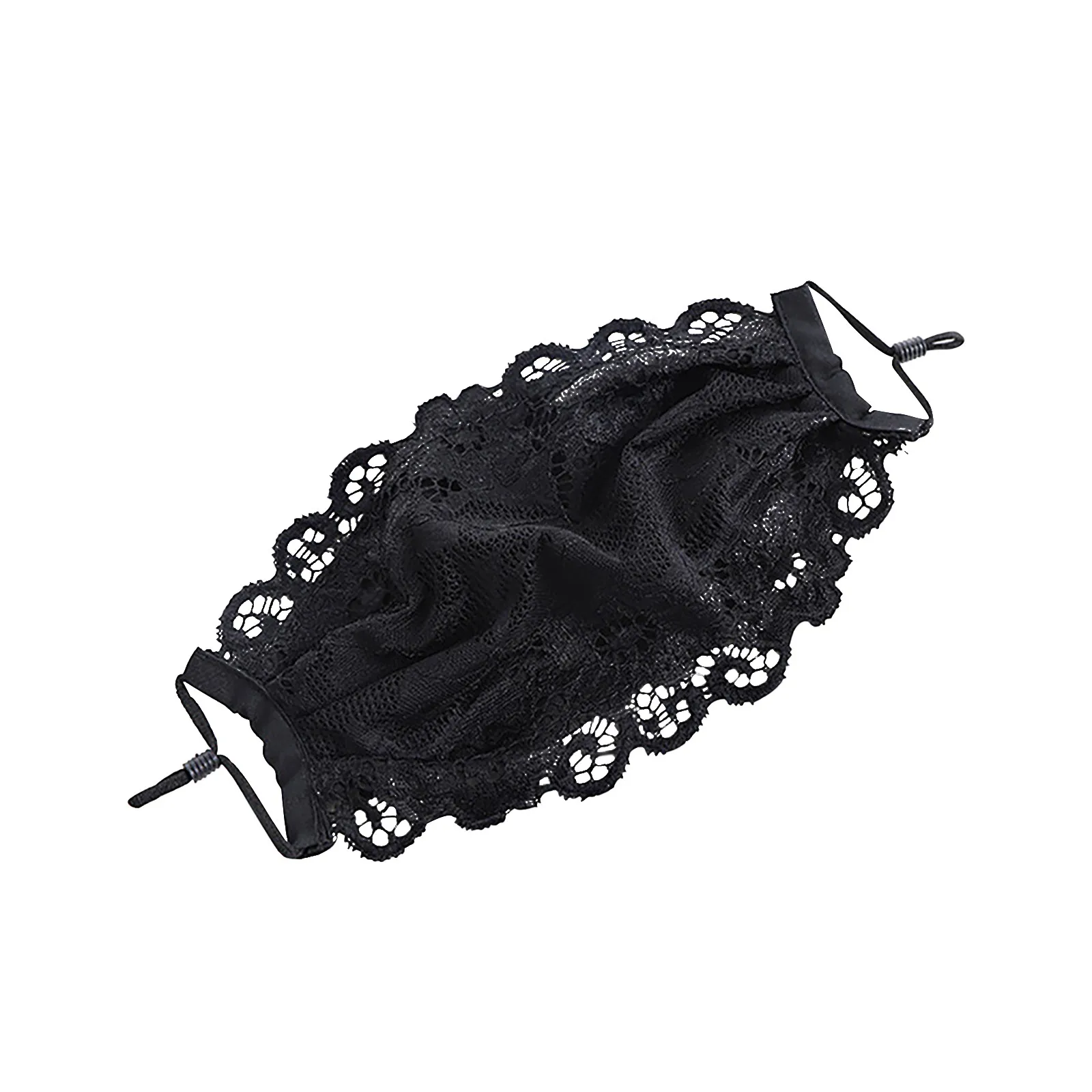 Ladies Double Layer Black Embroidery Lace Add Cotton Breathable Mask High Protective And High Breathable Washable Reusable Mask