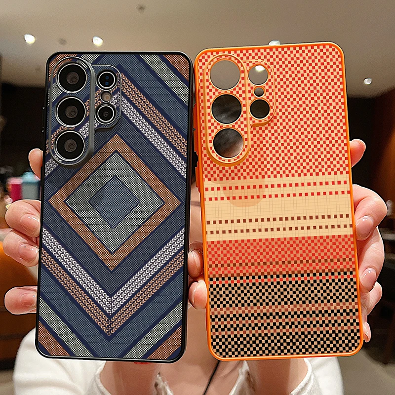 Magnetische Retro-Geometrie-Print Handyhülle für Samsung Galaxy S26 S25 S24 S23 Ultra S25 FE A57 A56 A37 A17 A55 A26 A36 A35 Cover