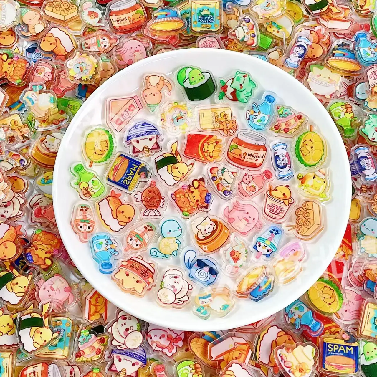 50 قطعة وحوش الجيب أنيمي 7 أنماط جديدة Kawaii الاكريليك ورقة بيكاتشو 2 سنتيمتر PVC الكبار جمع الكرتون المحيط طفل هدية #4