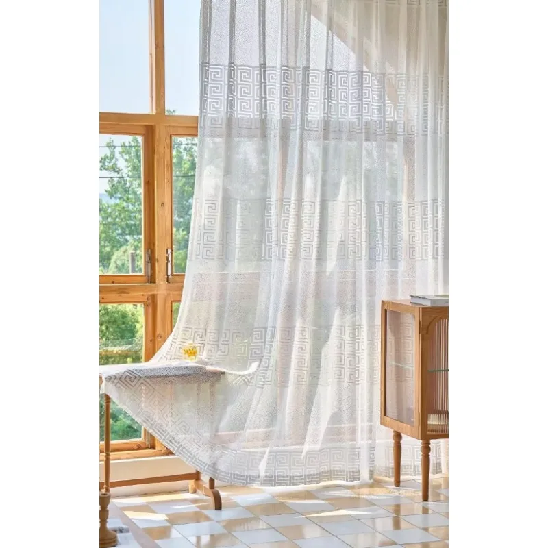 New Classical Herringbone Grid Thickened Translucent Blackout Curtains for Living Room, Bedroom, Balcony Curtains