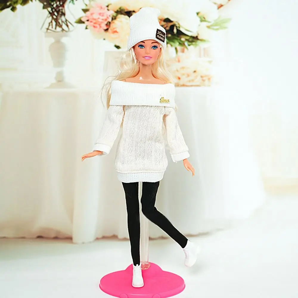 

1 комплект, модная детская подарочная игрушка, зимняя одежда «сделай сам», свитера, одежда для девочек, штаны для кукол, повседневная одежда, шапки