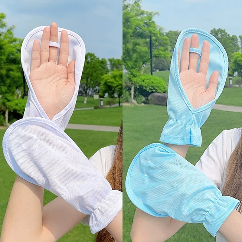 Summer Anti-sunburn Gloves Ice Outdoor Breathable Thin UV Protection Sunscreen Lady Cover Finger Gloves Cycling Sleeve Mitten image 2