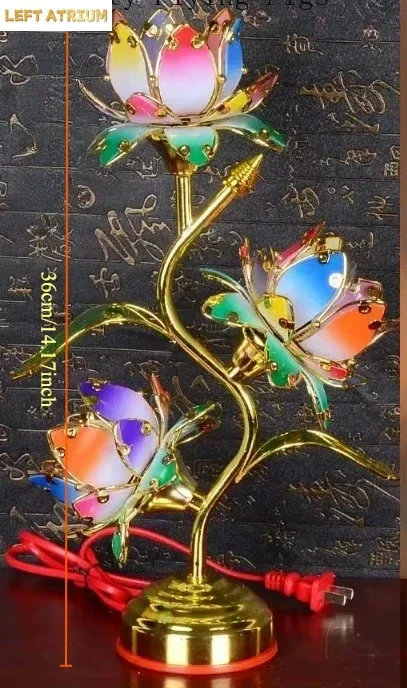 Colorful Petal Lotuscandlestick Temple Power Supply Table Candlestick Lotus Candlestick Buddha Candle Holder Home Decoration