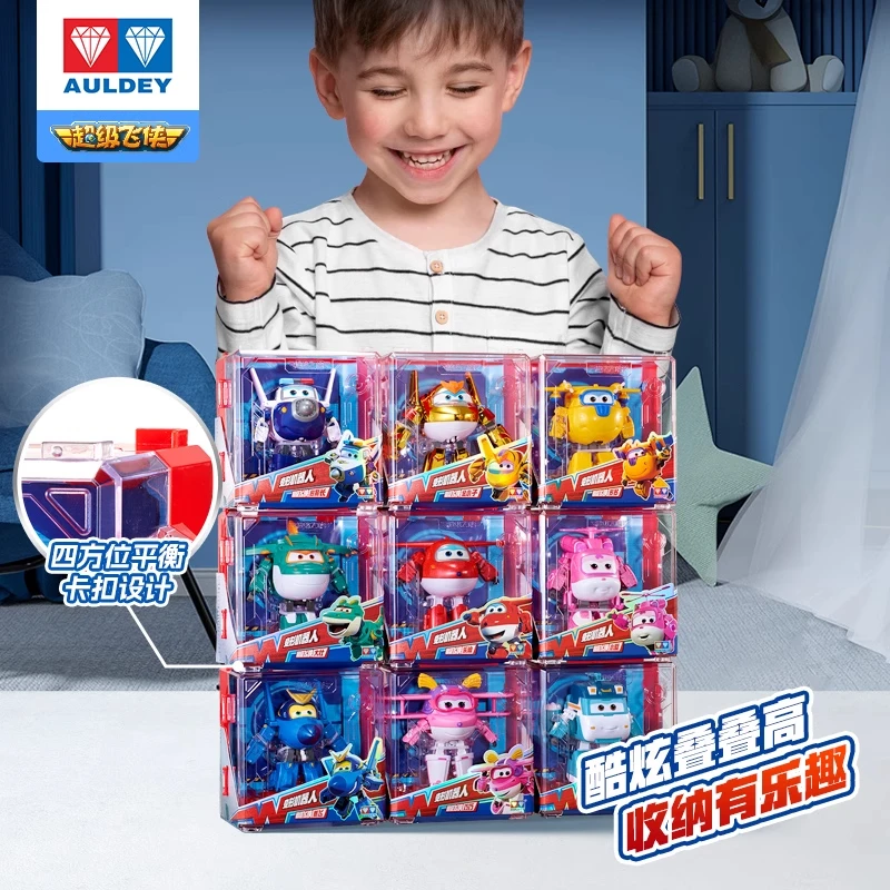 

Auldey Original AAE Series Super Wings Large Transforming Robot Toy Jett & Paul Hangar Anime Assembly Toys Collectible Model