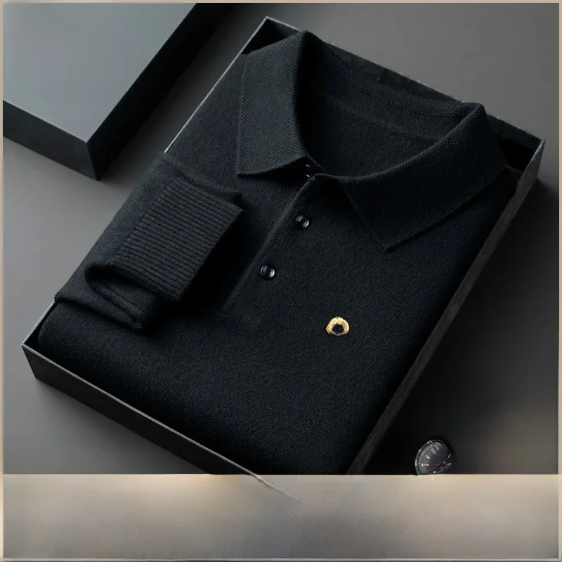 بيير كاردان الرجال Thiened الصوفية طويلة Sve irt محبوك سترة Busin عادية Sle الخريف الشتاء وصول جديد