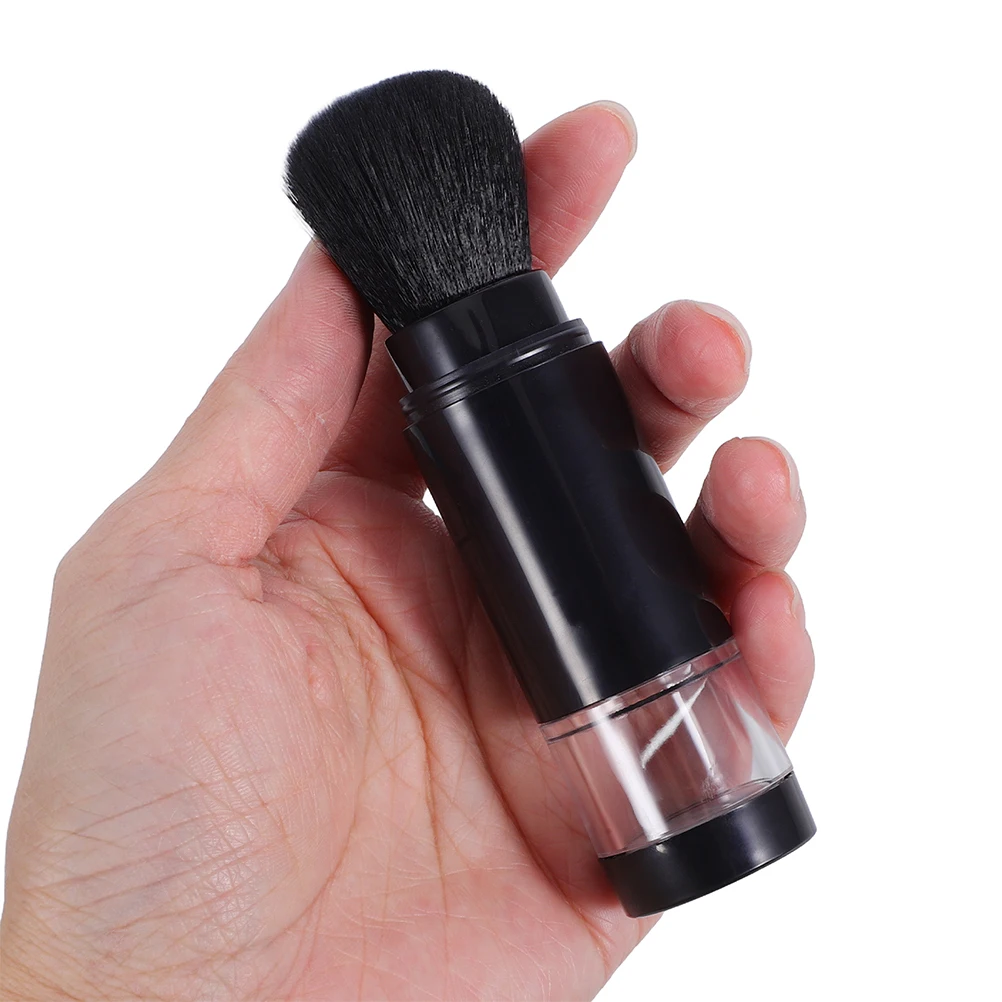 แปรงแต่งหน้าแบบพกพา 2 ชิ้น พร้อมที่จ่ายแป้ง ขนแปรงความหนาแน่นสูง สำหรับการแต่งหน้าระหว่างเดินทาง ใช้ได้กับบลัชออนและใบหน้า เติมแป้งได้