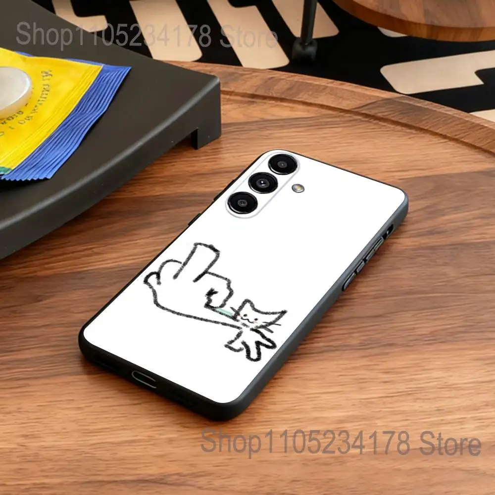 Divertente M-Middle Finger Custodia per telefono per Samsung S24 S22 S25 Ultra S9 S20 FE S23 Plus S10 S21 Antiurto Funda Cover