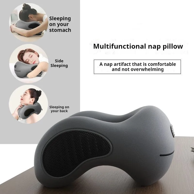 

Multifunction U-Shaped Sponge Core Neck Pillow Slow Rebound Soft Travel Pillow For Sleeping Cervical Health Massage Nap Pillows