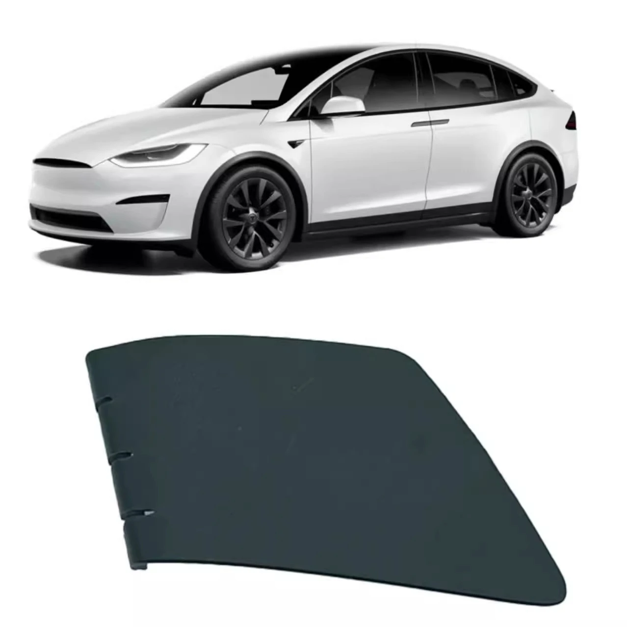 

For Tesla 2021-2023 Model X Front Bumper Midnet Trailer Cover Lower Grille Cover 1588197-00-D