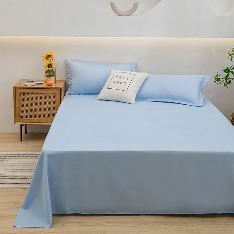 

One-piece Bed Sheets (pillowcases Not Included) Washed White Navy Pink Grey Blue Hotel Bed Sheets Single and Double Home Use