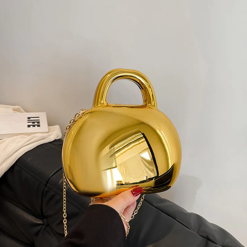 

Новинка 2025, круглая женская сумка-коробка, минималистичная сумка через плечо с ремешком-цепочкой, шикарная круглая сумка через плечо, гладкая и универсальная ​