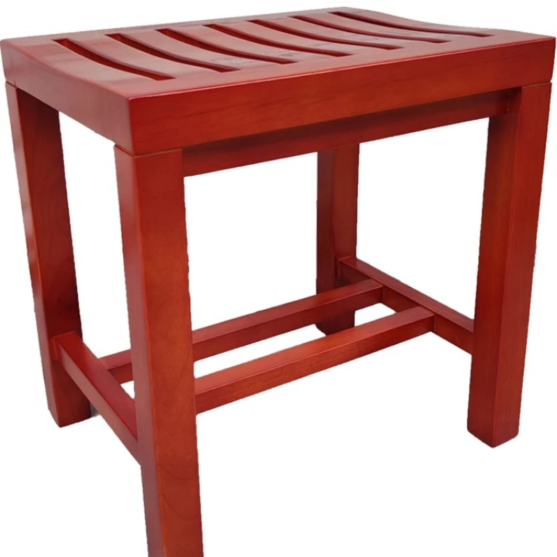 

Solid wood bathroom bath stool non-slip elderly bath shower stool dining table anti-corrosion waterproof square board