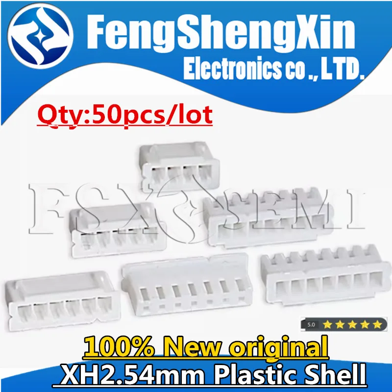 50pcs XH2.54mm Plastic Shell / Housing XH-Y 2P/3P/4P/5P/6P/7P/8P/9P/10P/11P/12P/13P/14P/15P/16P White connector 2.54mm Pitch