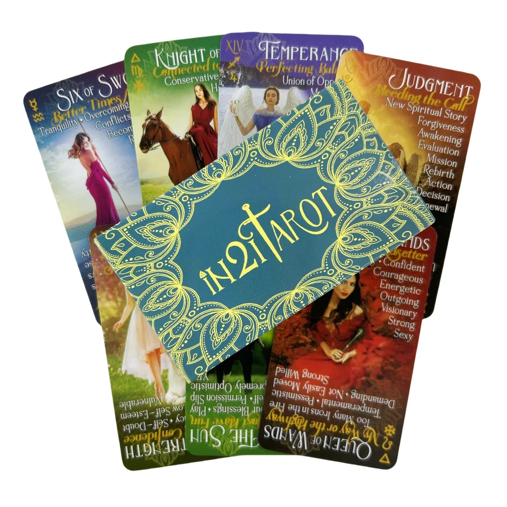 iN2IT Tarot Deck With Keywords A 83 Deck Oracle English Divination Edition Borad Playing Games