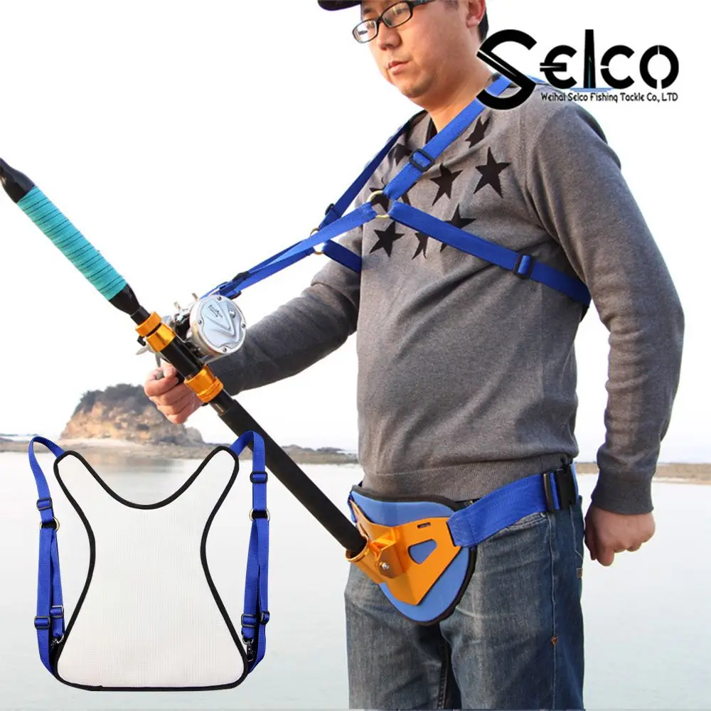 Fishing Vest Waist Belt Ultralight Fishing Rod Holder Fighiting Belt Adjustable Shoulder Harness For Stand Up Carp Fishing Kit