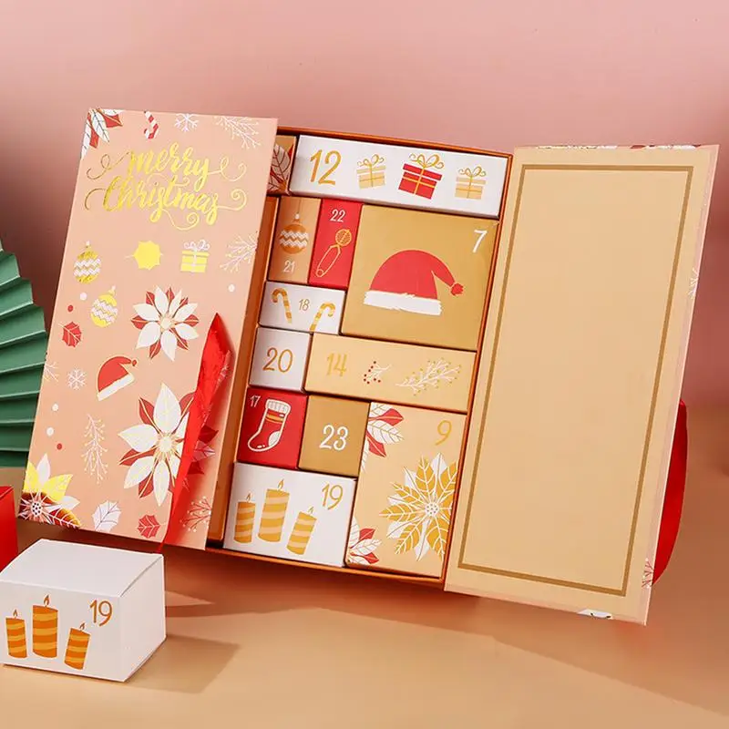 2024 Christmas Refillable Empty Advent Calendar Boxes Christmas Cardboard Made Your Own Calendar Box For Gift And Snacks