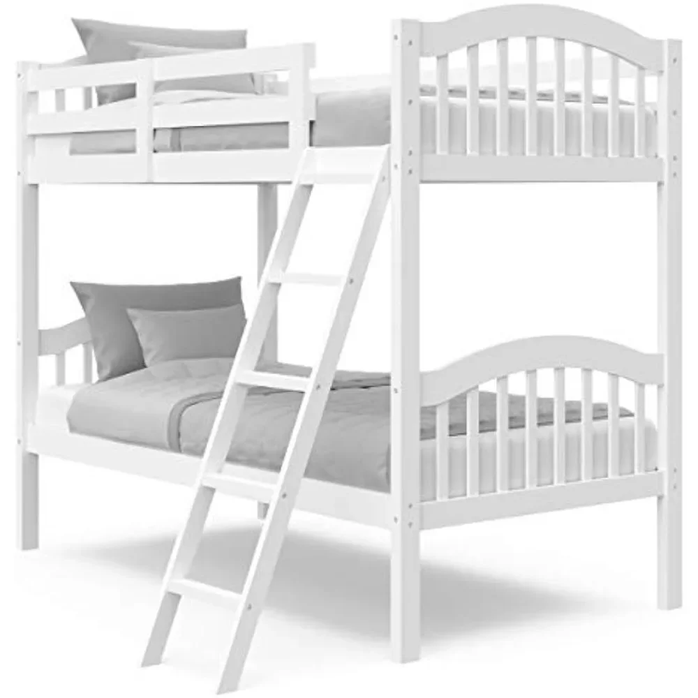 Storkcraft Long Horn Twin-Over-Twin Bunk Bed (White) - GREENGUARD Gold Certified