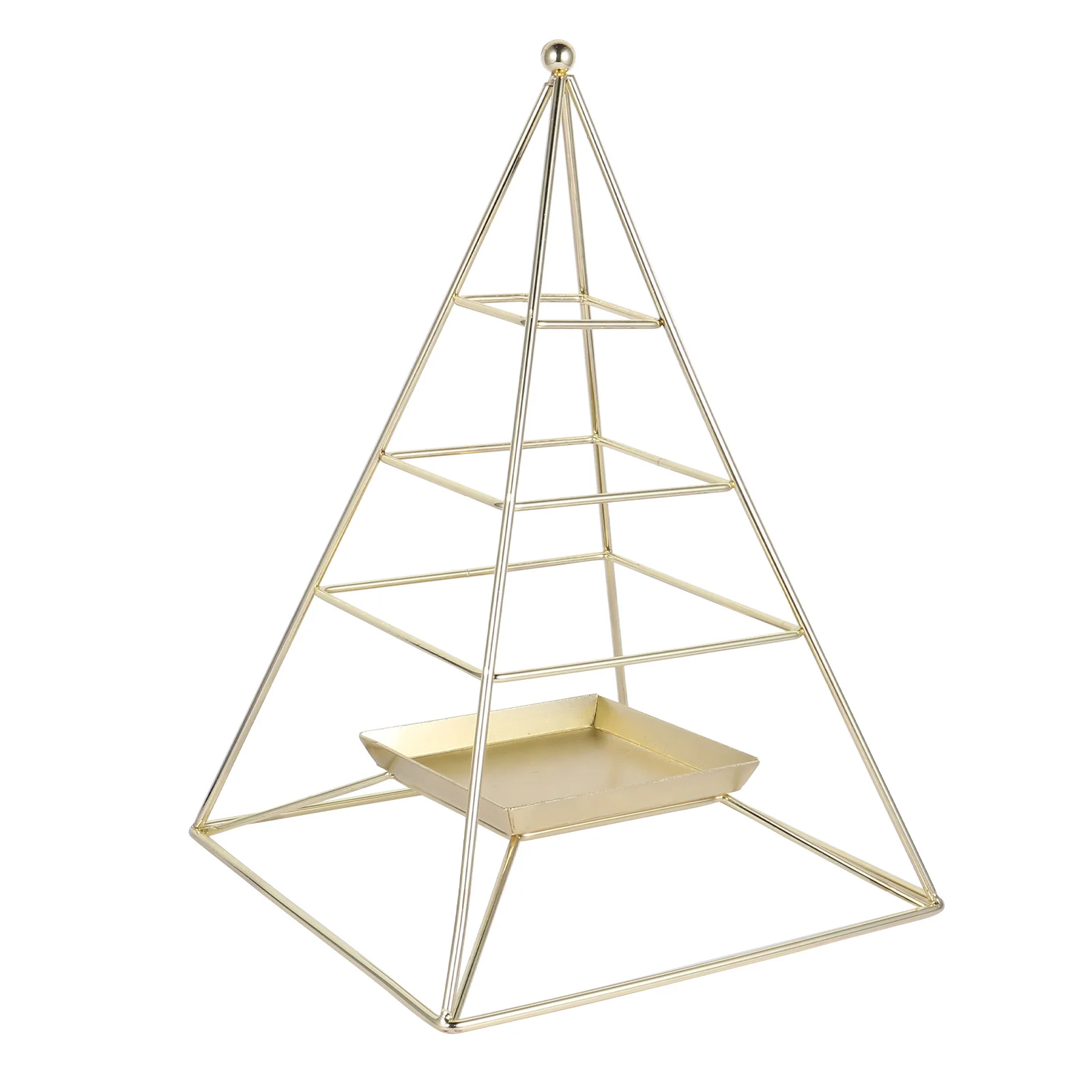 1Pcs Jewelry Rack Golden Iron Durable Three-Layer Jewelry Display Holder Practical Storage Organizer for Earrings Neck Rings