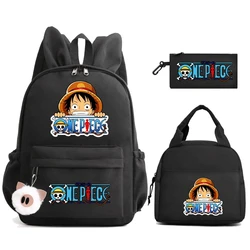 3 pz/set Anime One Piece zaino con Lunch Bag astuccio Back To Schoolbag per Boy Girl Bag uomo donna borsa da viaggio Mochila