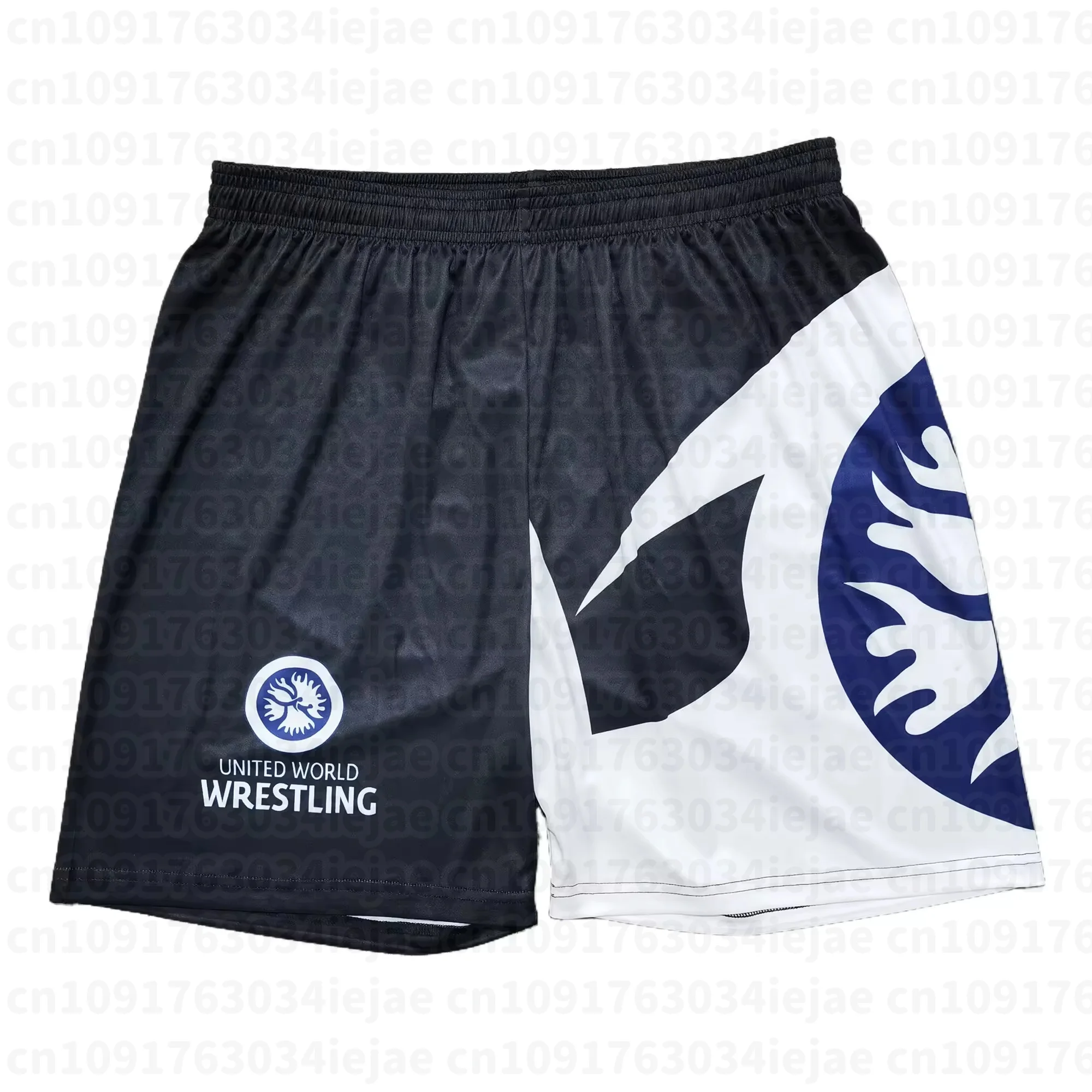 United World Wrestling Herren Kinder Kampfshorts Schnelltrocknend Atmungsaktiv Schwarz-Weiß Farbverlauf Druck Sportliche Trainingsshorts MMA Boxen – Detail 6