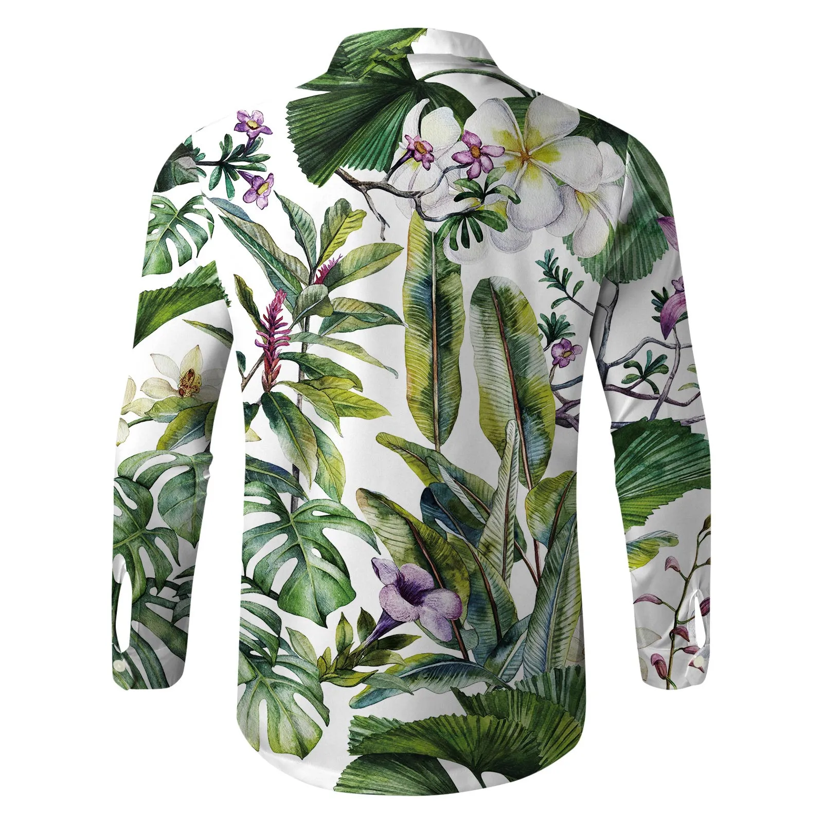 Autumn Spring Men\'s Hawaiian Shirt Casual Fashion Street Long Sleeves Tropical Floral Shirts Beach Vacation Party Men\'s Shirt