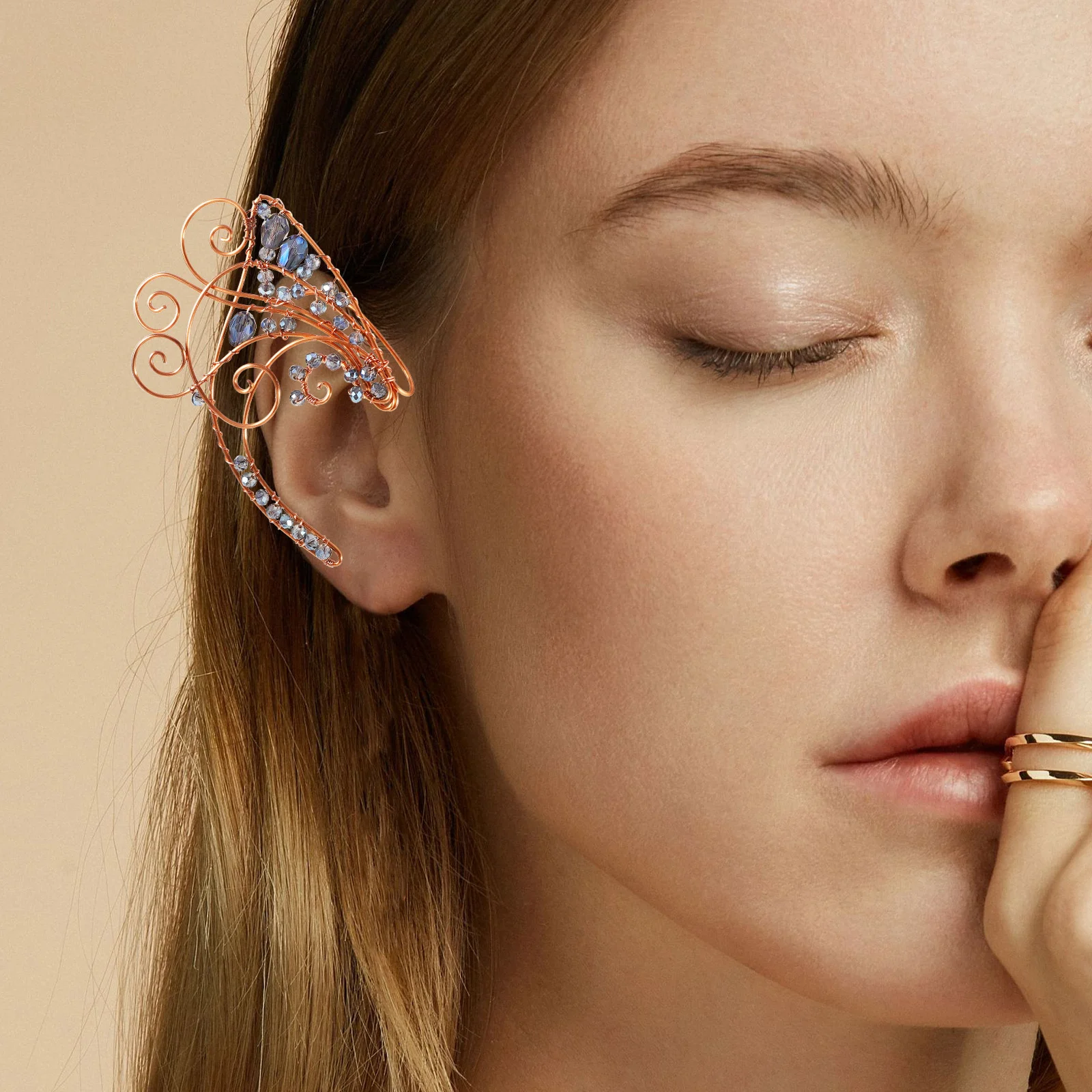 

Fairy Earrings for Women 1 Pair Non Piercing Ear Cuffs Alloy Elf Ear Wrap Dainty Jewelry Gift for Her Stylish Accessory