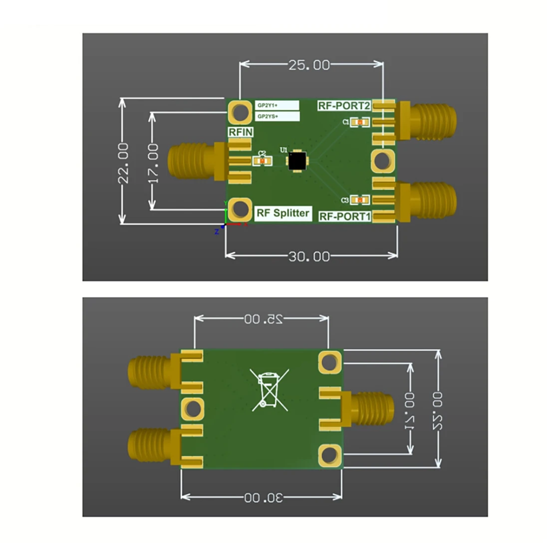 AP-RF Splitter GP2X and Combiner Module 2.9-6.2GHz Broadband 1 Minute