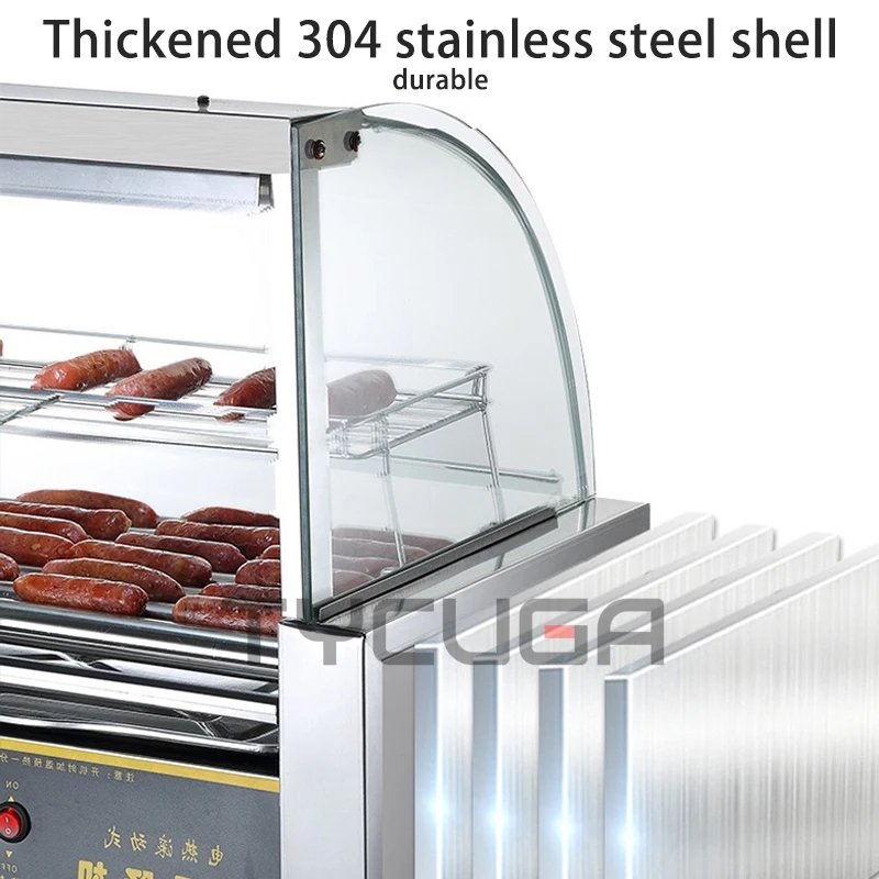 Máquina elétrica de cachorro-quente, grelha de kebab, 5/7/10 hastes, rolo de aço inoxidável, rolo de salsicha, cozimento de milho, espeto teppanyaki, forno de churrasco